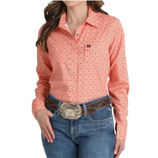 Cinch Women's Coral LS Arenaflex Shirt