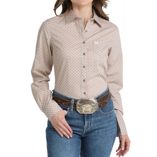 Cinch Women's Khaki Long Sleeve Shirt