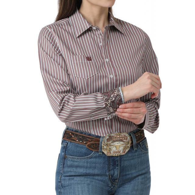 Cinch Women's Long Sleeve Button Stripe Shirt