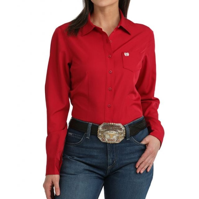 Cinch Women's Pink Long Sleeve Arenaflex Shirt