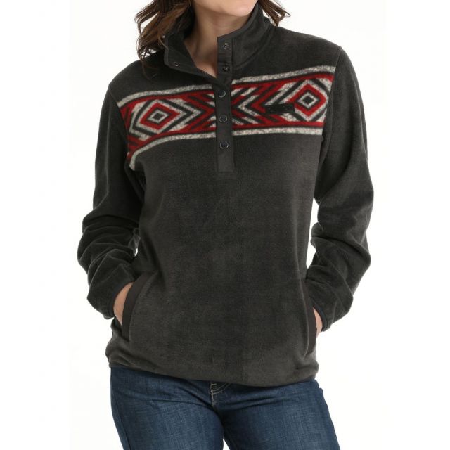 Cinch Women's Polar Fleece Pullover - Charcoal