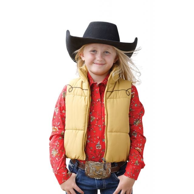 Cruel Denim Girl's (matching mom) Gold Puffer Vest