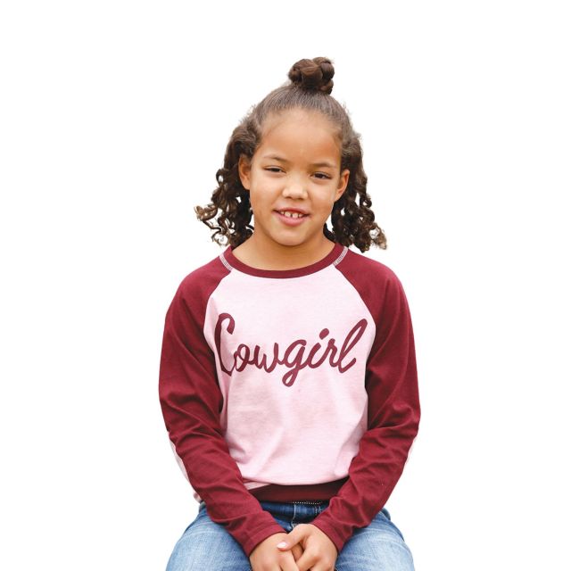Cruel Denim Girl's Pink LS Raglan Shirt