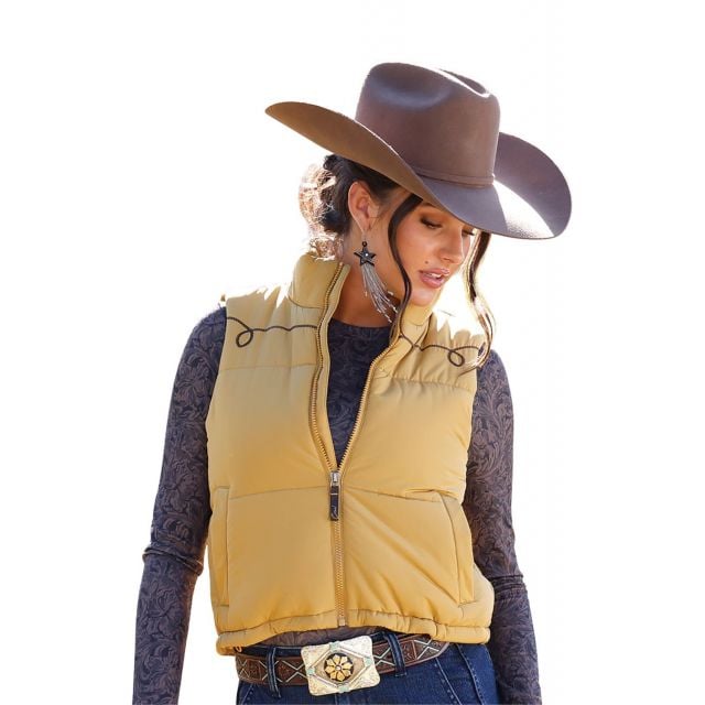 Cruel Denim Women's (matching daughter) Gold Puffer Vest