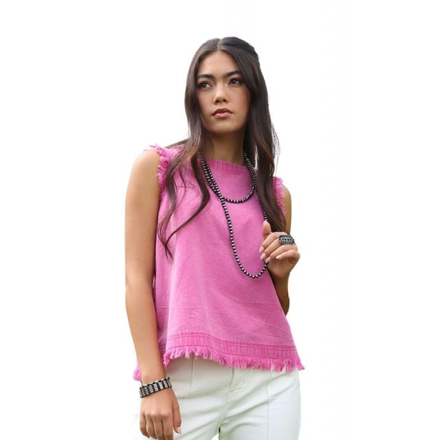 Cruel Denim Women's Pink Sleeveless Tank