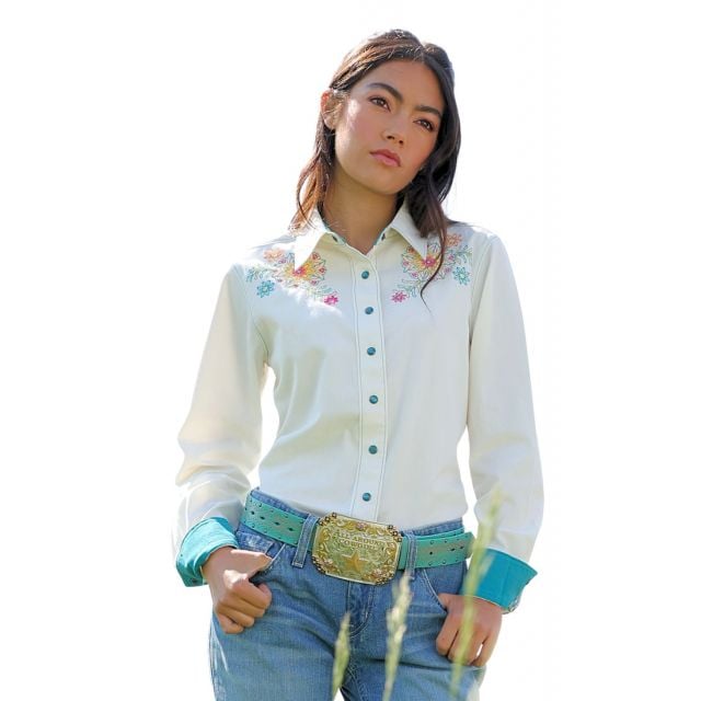 Cruel Denim Women's White Long Sleeve Blouse