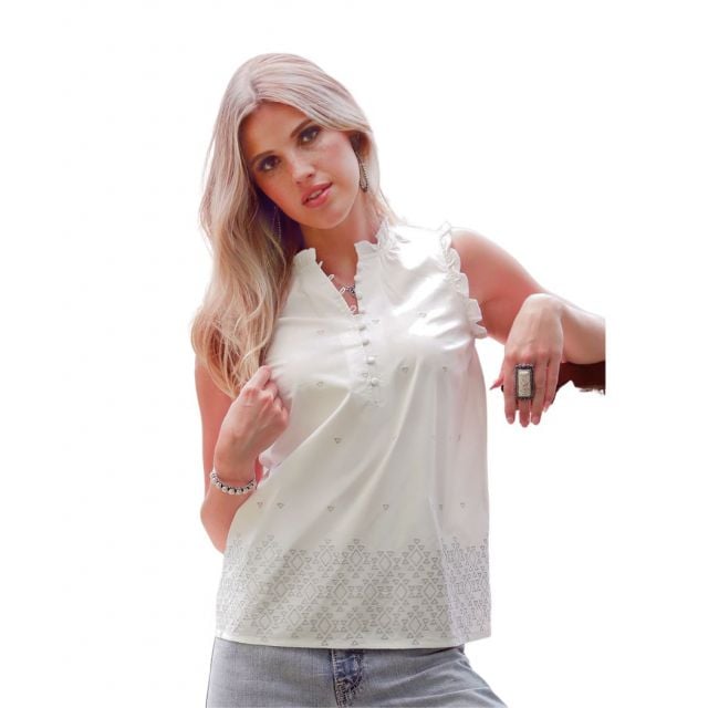 Cruel Denim Women's White Woven Tank