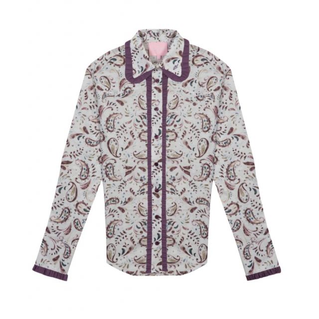 Little Lucille Signature Fit Painted Paisley Frill Shirt