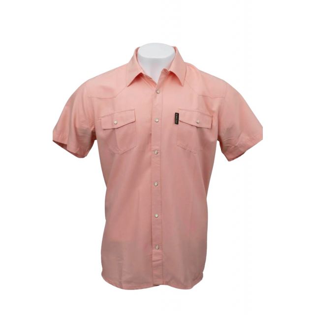 Outback Trading Men's Peach Short Sleeve MOAB Western Snap Bamboo Shirt