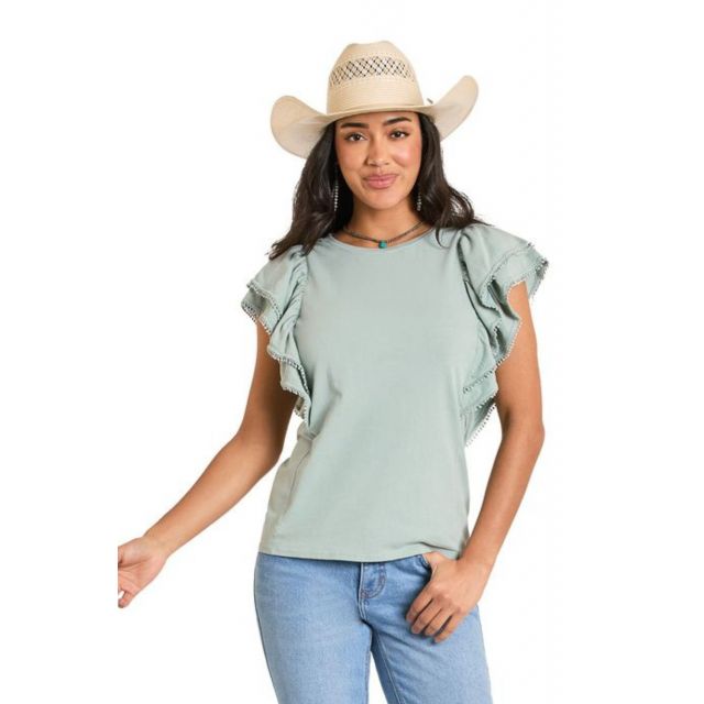 Panhandle Slim Women's Jade Flutter Sleeve Top