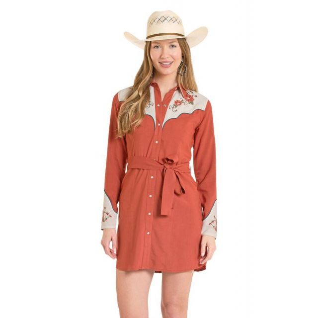 Panhandle Slim Women's Scarlet Embroidered Retro Dress