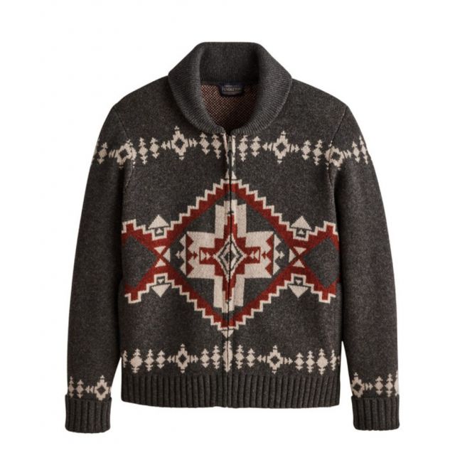 Pendleton Men's Four Corners Zip Sweater - Charcoal