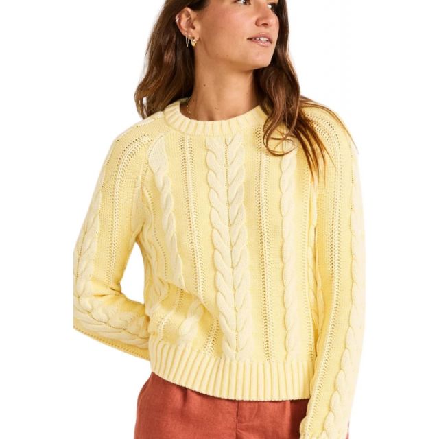 Pendleton Women's Yellow Cotton Cable Sweater