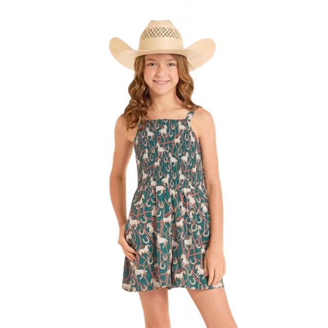 Rock N Roll Girls Horse Print Romper
