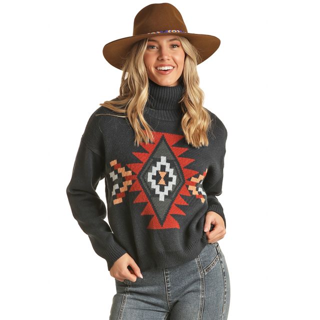 Rock & Roll - Women's Ride Em Printed Sweater (BW91T04534)