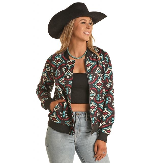 Rock N Roll Ladies Satin Bomber Jacket