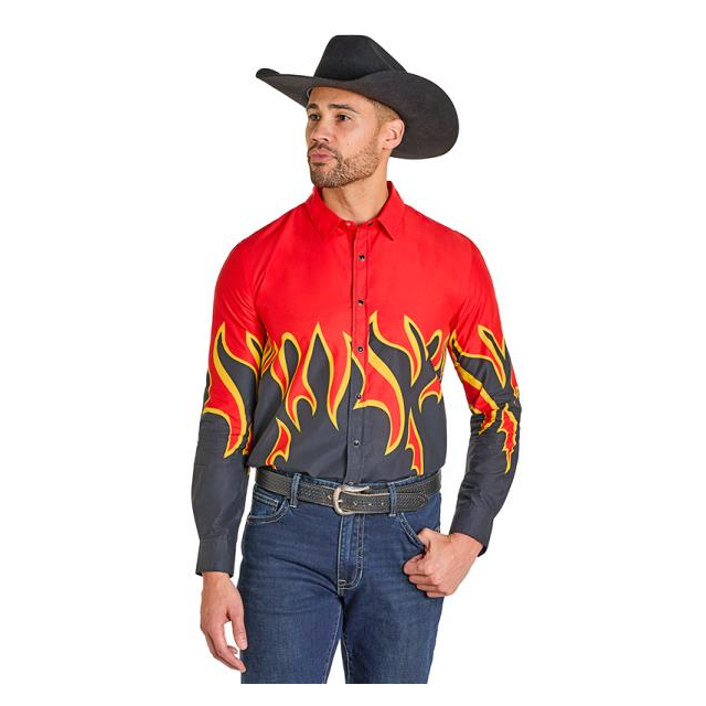 Rock N Roll Men's Black LS Snap Shirt