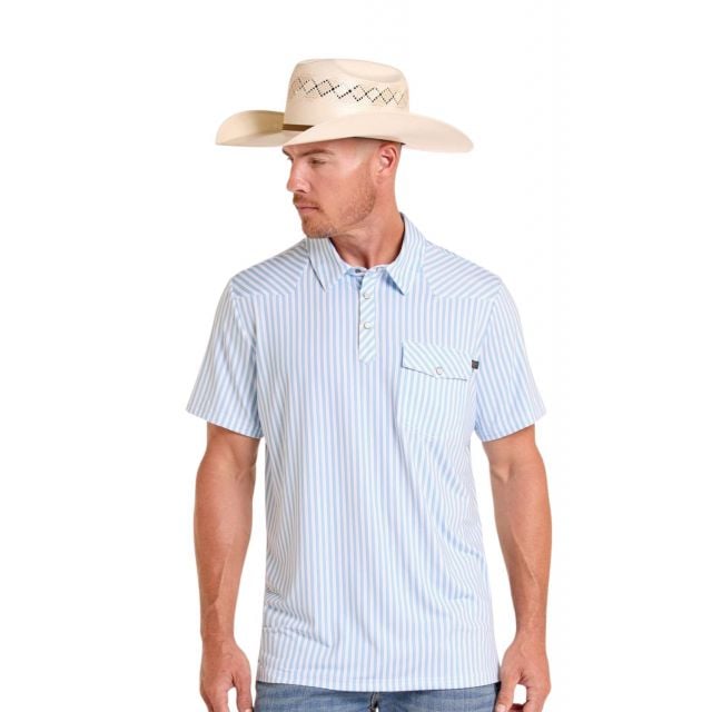 Rock N Roll Mens Western Stripe Polo