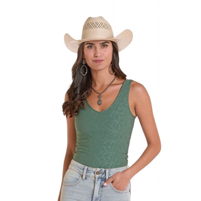 Rock N Roll Women's Knit Eyelet Tank Top