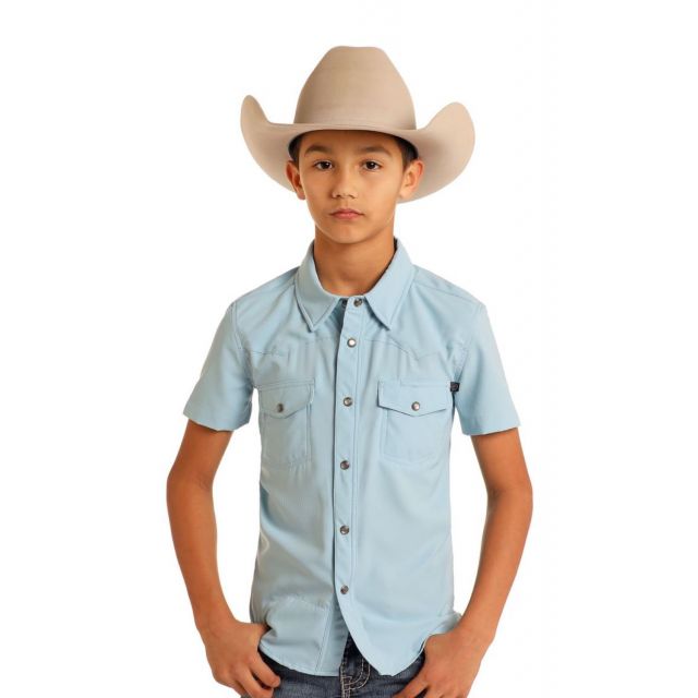 Rock & Roll Denim Boy's Aqua Tek Western Shirt