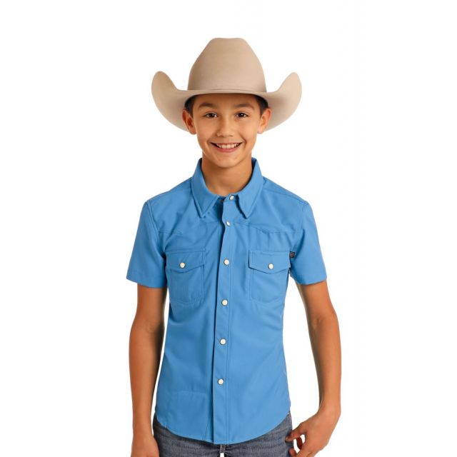 Rock & Roll Denim Boy's Blue Tek Western Shirt