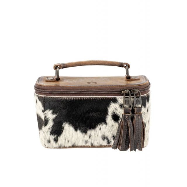 STS Ranchwear Cowhide Petite Train Case Crossbody