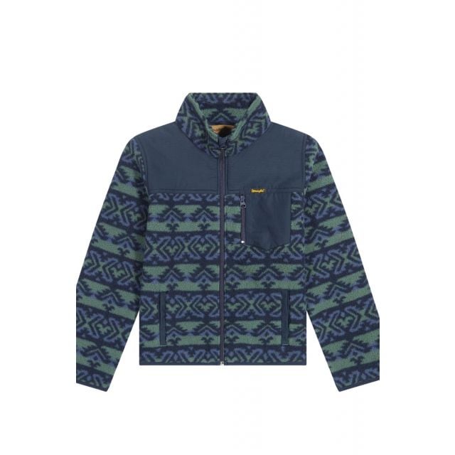 Wrangler Boy's Navy/Green Hay Away Sherpa jacket