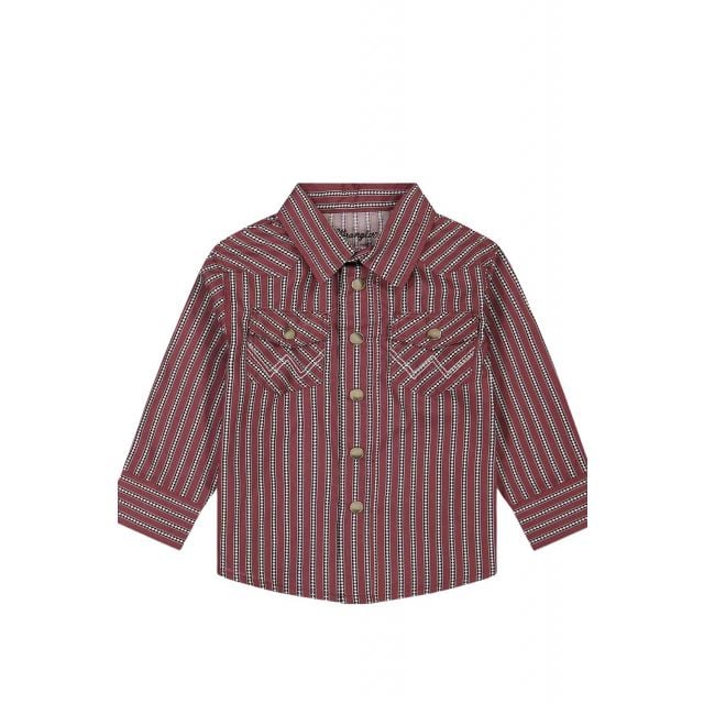 Wrangler Boy's Red Long Sleeve Shirt