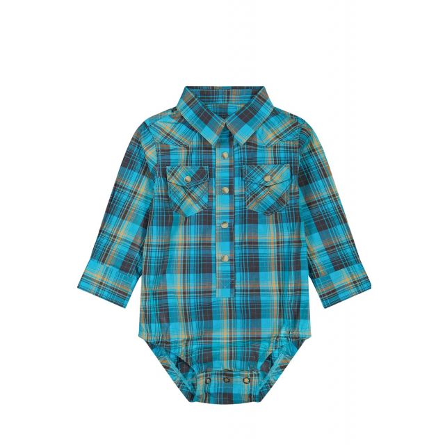Wrangler Boy's Teal Long Sleeve Bodysuit