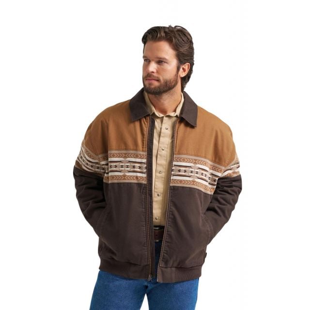 Wrangler Brown Aztec Bomber Jacket