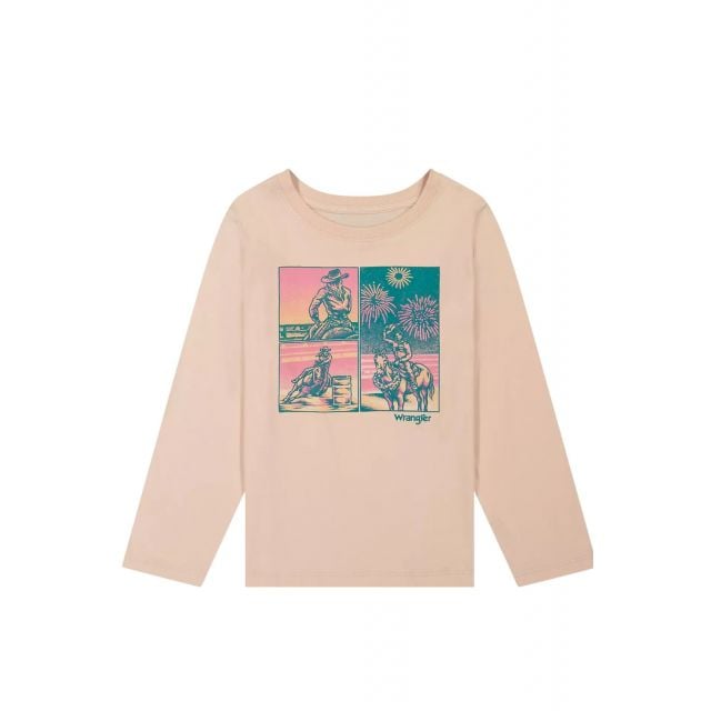 Wrangler Girl's Pink LS T-Shirt
