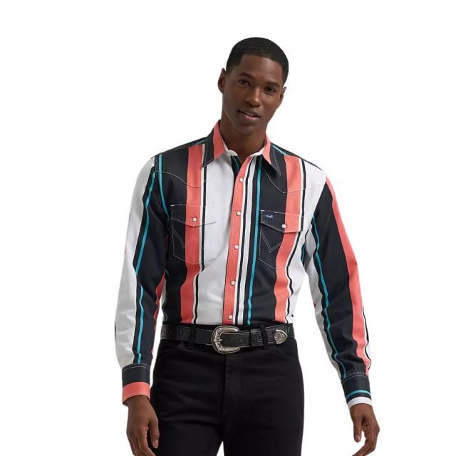 Wrangler Men's Black Multi Long Sleeve Shirt