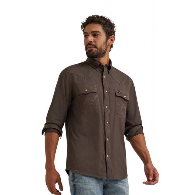 Wrangler Men's Brown Technical LS Shirt