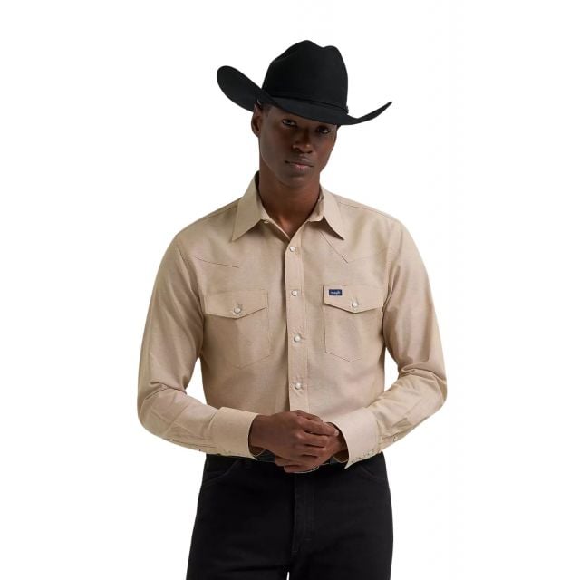 Wrangler Men's Khaki LS Workshirt