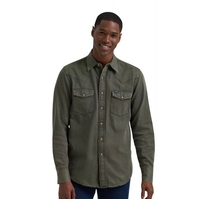 Wrangler Men's Oliver Denim Long Sleeve Shirt