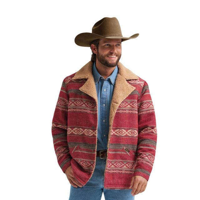 Wrangler Men's Red Wrange Sherpa Lined Jacket