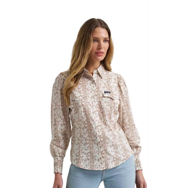 Wrangler Women's Americana Puff Sleeve Blouse