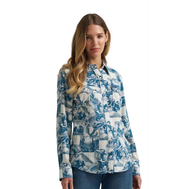 Wrangler Women's Americana Western Snap Shirt