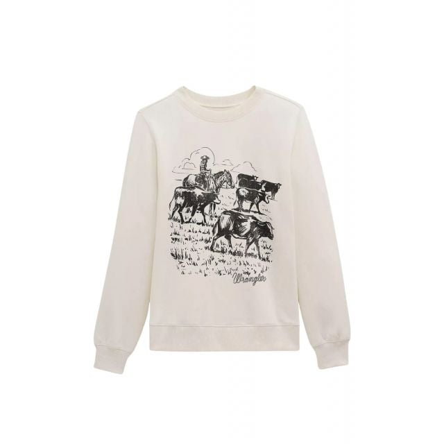 Wrangler Women's Off White Crew Fleece