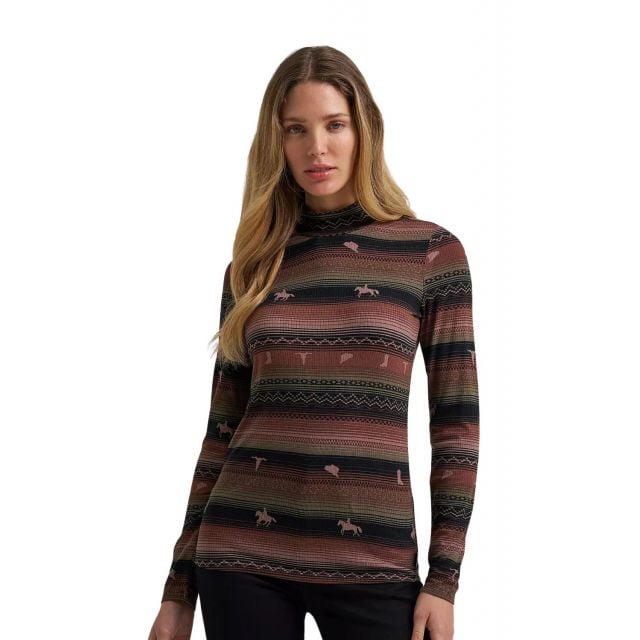 Wrangler Women's Punchy Mock Neck Shirt