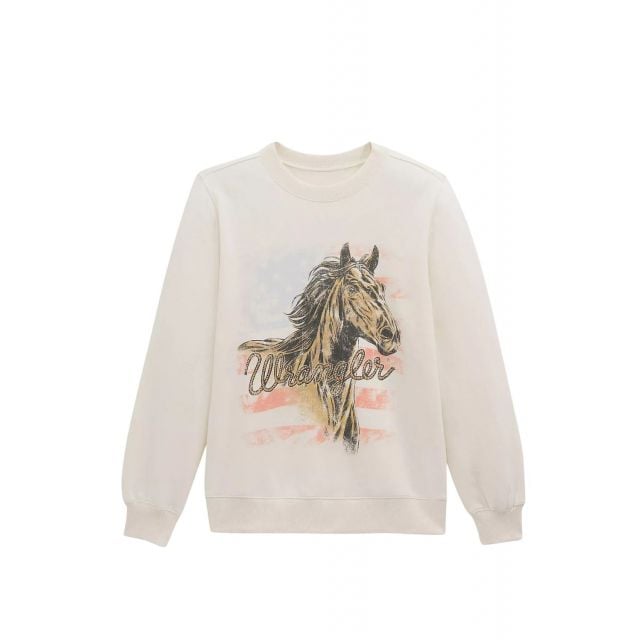 Wrangler Women's White Crew Fleece