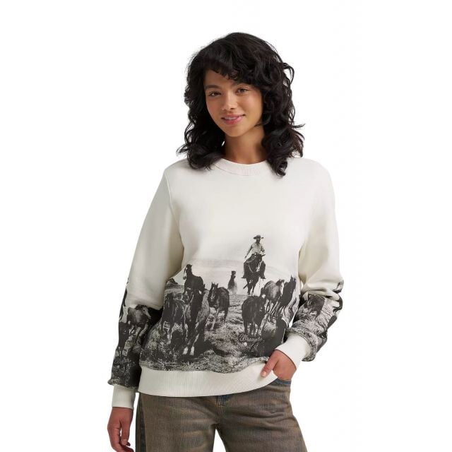 Wrangler Women's White Crew Fleece