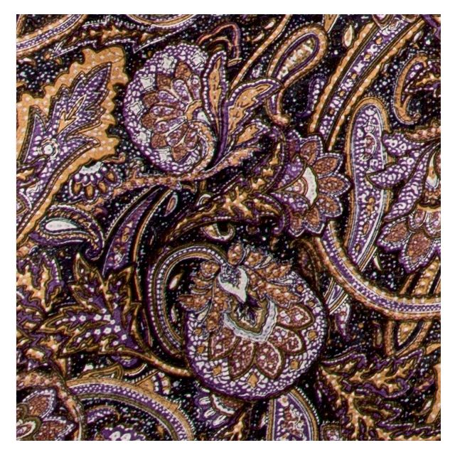 Wyoming Traders Large Paisley Gold and Purple Silk Wild Rag Scarf