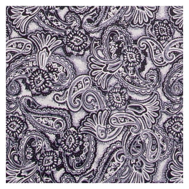 Wyoming Traders Large Paisley Silver and Smoke Silk Wild Rag Scarf