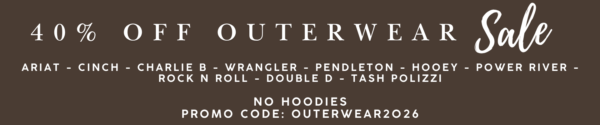 40% Off Outerwear Sale