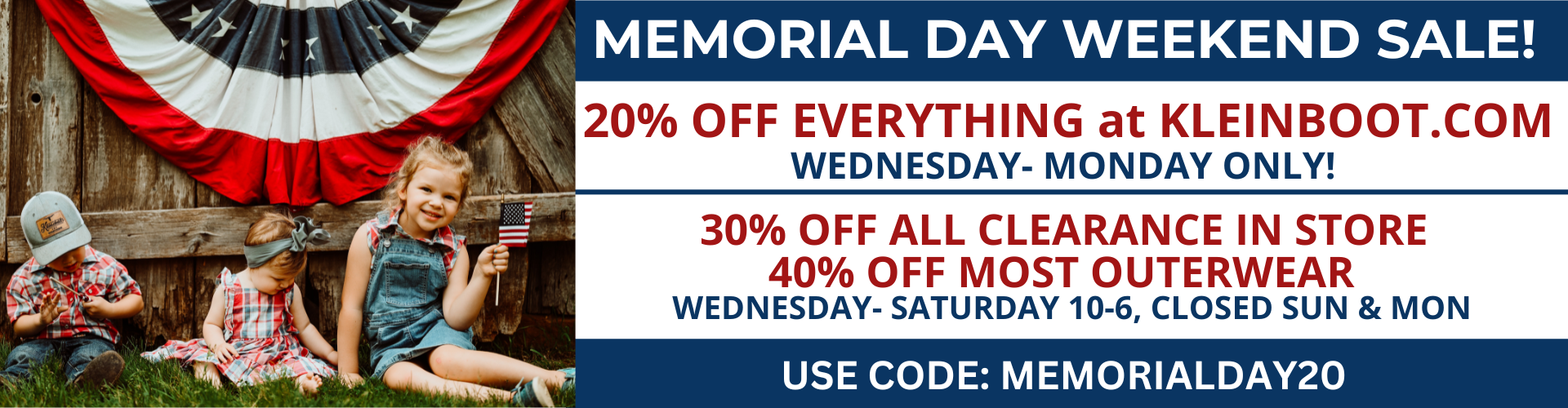 Memorial Day Weekend Sale